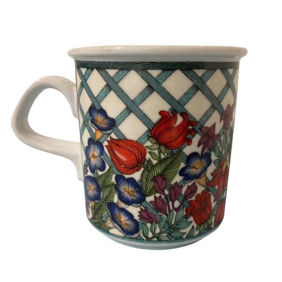 Dansk Nordic Garden Floral Lattice Porcelain Mug - Picture 2 of 8